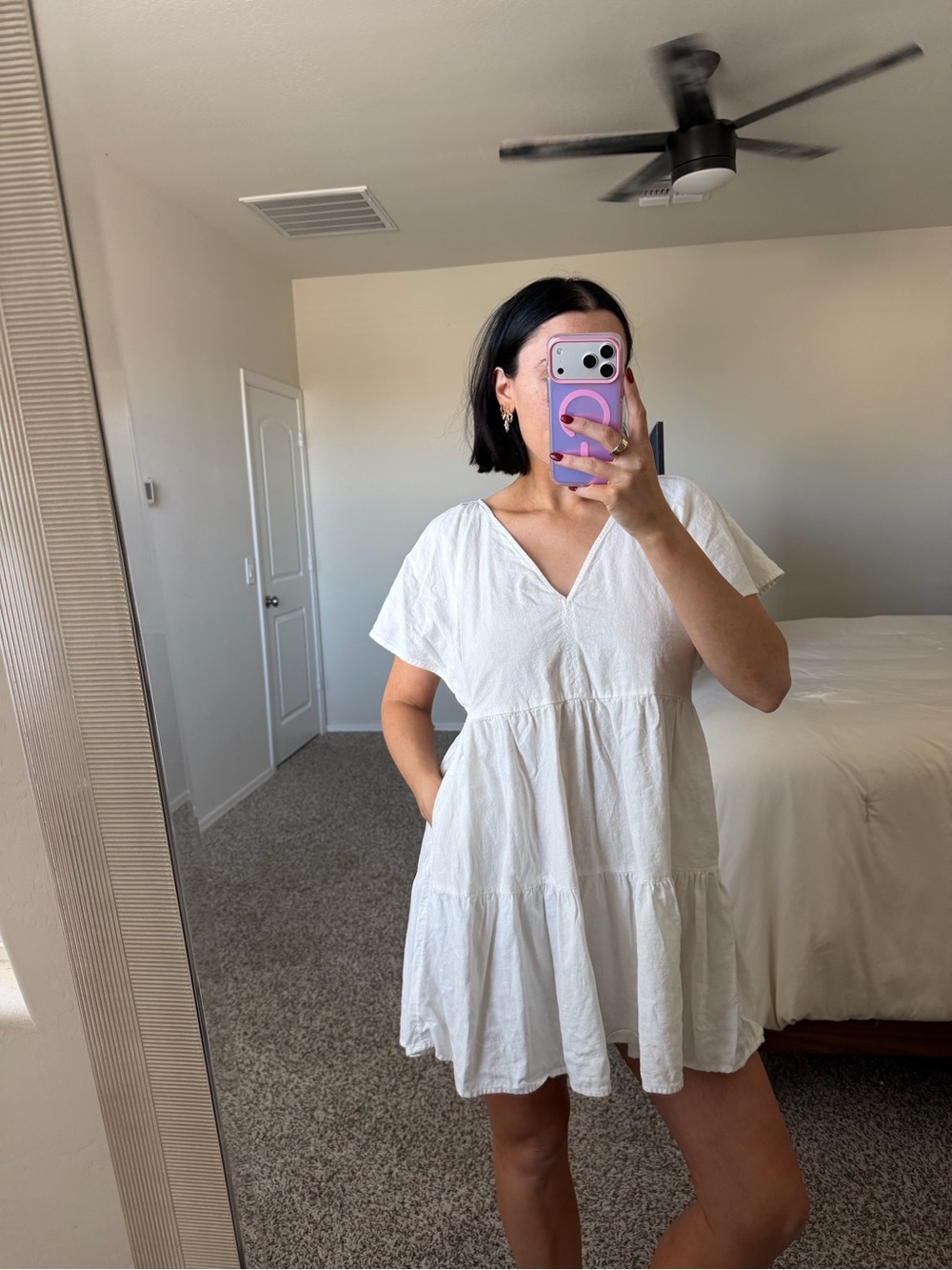 White tiered dress